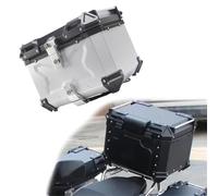 OKDJX Caja de Equipaje Accesorios para Motocicleta, Alforjas De Aleación Aluminio, Soporte para, Portaequipajes, Caja Lateral con Cerradura, 38/45 L, para Benelli TRK502X(Silver,45L)