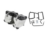OKDJX Caja de Equipaje Accesorios para Motocicleta, Alforjas De Aleación Aluminio, Soporte para, Portaequipajes, Caja Lateral con Cerradura, 38/45 L, para Benelli TRK502X(Silver,38L)