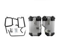 OKDJX Caja de Equipaje para Benelli TRK502X 38L/45L, Baúl Aleación Aluminio para Motocicleta, Alforjas, Soporte para, Portaequipajes, Caja Lateral, Accesorios para Maletero(Silver,38L)