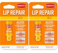 O'Keeffe's Lip Repair FPS 15 - Bálsamo labial reparador para labios secos y agrietados - 24h hidratación (Paquete de 2)