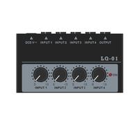 Okeeyseda -01 Mezclador de 4 Canales 4 Entradas 1 Salida DC 5V Mini Mezclador de Audio Portátil Mezcladores de 4 Canales Consola de Mezcla Enchufe de la UE