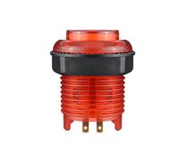 Okeeyseda 1 Botón Pulsador LED Iluminado de 28 mm con Tuerca y Cable de Luz de 4 para Piezas de Máquina de Juego de de Tablero de Retardo Cero, Color Rojo