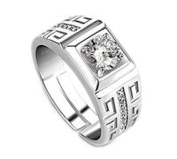 Okeeyseda 1 Unids Elegante Diamante Anillo de Hombre Anillos Abiertos de Cristal Joyas de Boda para Hombres NiñOs-Puede Ser Ajustable