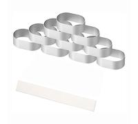 Okeeyseda 10 Moldes para Queso de AleacióN de Aluminio, Moldes Ovalados para Queso, Moldes para Tartas de Pan y Mousse con 100 Piezas de Herramienta para Hornear de Papel de Forro.