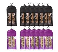 Okeeyseda 12 Piezas Almacenamiento Bolsas para Pelucas con Colgador Soporte para Extensiones Cabello Almacenamiento Pelucas para Múltiples Soportes Pelucas Bolsa Pelucas Extensión Cabello