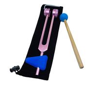 Okeeyseda 136.1 OM136.1 Tenedor de AfinacióN de AleacióN de Aluminio con Martillos para Curar Chakras, Terapia de Sonido, Aliviar el EstréS, Rosa