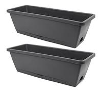 Okeeyseda 2 Paquetes de Macetas Rectangulares de Riego Automático, Maceta Decorativa/Caja de Ventana para Todas Las Plantas de la Casa