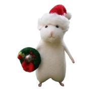 Okeeyseda 2 Piezas de Ratón de Halloween Hecho A Mano de Fieltro de Lana, Adorno de Ratón de Navidad, Calabazas de Fieltro con Aguja, Decoración de Animales A