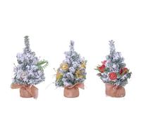 Okeeyseda 3 Piezas de Miniárbol de Navidad Decorado para Escritorio, Miniárbol de Navidad Artificial para Escritorio, Decoración del Hogar, Decoración del Festival