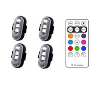 Okeeyseda 4 Piezas de Luz de Advertencia LED para Motocicleta Mini Dron de Luz de SeñAl Universal con Controlador de Luz EstroboscóPica Indicador de 8 Colores