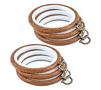 Okeeyseda 6 Piezas de Aros de Bordado de Bordado Redondo de 3,93 Pulgadas con Anillo de Metal de Bordado de CíRculo de Bordado de Madera de ImitacióN