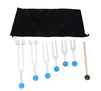 Okeeyseda 6 Uds 128Hz 256Hz 512Hz 1024Hz 2048Hz 4096Hz DiapasóN para Kit de DiapasóN Herramienta de VibracióN de Sonido Curativo, Plateado