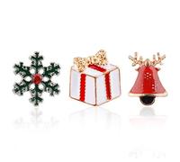 Okeeyseda Arbol de Navidad de Nieve Campana Insignias Pin Broche de Esmalte para Ropa Bolsas Mochilas Juego de Pin de Solapa