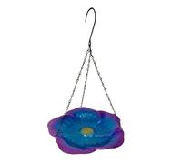 Okeeyseda Bandeja Baño para Pájaros Colgante Metal para Decoración Jardín Al Aire Libre, Cuenco Colgante, Comedero Agua para Pájaros, con Diseño Floral, Comedero para Pájaros
