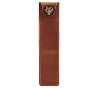 Okeeyseda Bolso para BolíGrafo de Bolso de LáPiz úNico Estuche para BolíGrafo con BotóN a PresióN para BolíGrafo Fuente de Bola de Rodillo-MarróN