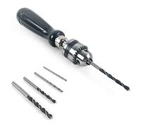 Okeeyseda Brocas para taladro de una mano con tornillo de tornillo, mini juego de brocas para taladro en espiral, para trabajar la madera de precisión, modelo DIY joyas nogal