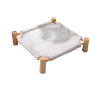 Okeeyseda Cama Elevada para Mascotas, Taburete para Perros y Gatos, Silla para Mascotas con Patas de Madera, Cama de Felpa para Mascotas, Sofá para Cachorros Gris
