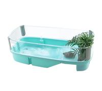 Okeeyseda Casa Tanque Transparente para Tortugas con Áreas para Criar, Alimentar, Nadar, Tomar, Jaula, Hábitat de, Tipo Verde