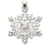 Okeeyseda Colgante de Collar de de Nieve Hermoso Cristal Plateado Plata Popular 1Pc