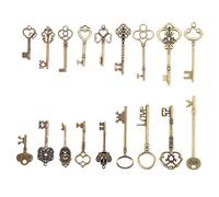 Okeeyseda Conjunto de 18 Antiguos Vintage Antiguo Aspecto Bronce Esqueleto Llave CorazóN Cerradura Colgante