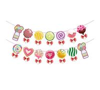 Okeeyseda Conjunto de Decoraciones para Fiestas de, Pancarta Colorida de y DecoracióN de Piruletas con Remolinos Colgantes para Fiestas TemáTicas de Dulces