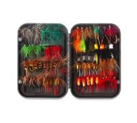 Okeeyseda Conjunto de Gancho de Mosca Mixta Conjunto de Decoración de Gancho Mosca Decoración de Gancho Cinturón Conjunto Gancho de Mosca para Pesca con Mosca Trucha Cebo de Mosca 68 Piezas