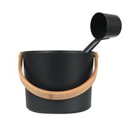 Okeeyseda Cubo de Aluminio para Sauna Finlandesa, Juego de Cucharas de Manejar, Cubo para Sauna, BañO, Accesorios para Sala de Vapor de Sauna