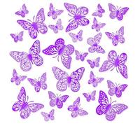 Okeeyseda Decoraciones de Mariposas, 48 Piezas, 3 Estilos y 3 Tamaños Cada, Decoración de y Pasteles, Accesorios de Fiesta, Arte de Pared 3D