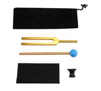 Okeeyseda Dipasón de 432 Hz con Martillo, para Terapia de Curación con Sonido Curativo y Yoga, Diapasón de Aleación de Aluminio Dorado