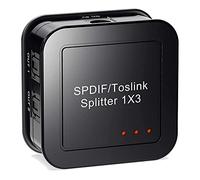 Okeeyseda Divisor de Audio Digital óPtico 1X3, Divisor de Audio Digital de Fibra óPtica SPDIF TOSLINK, 1 Entrada 3 Salidas, para Blue-Ray DVD HDTV