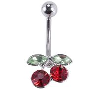 Okeeyseda El Anillo del Ombligo del Boton de Piercing del Cuerpo de Acero Cereza