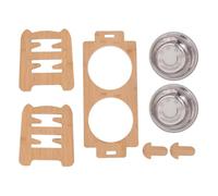 Okeeyseda Elevados de Bambú para Perros, de Agua y Comida para Cachorros y Gatos Ajustables y Elevados, Soporte para Comederos de Conejos para Mascotas Pequeñas y Medianas