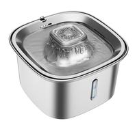 Okeeyseda Fuente de Agua para Gatos de Acero Inoxidable, Fuente para Mascotas de 101 Oz/3 L, Dispensador Automático de Agua para Perros con Filtración Múltiple, Silencioso