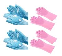 Okeeyseda Guantes de Limpieza para Perros y Gatos, Guantes para Bañarse, Champú, Estropajos, Guantes para Lavar Platos, Guantes Limpiadores