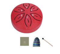 Okeeyseda Instrumentos Musicales para Niños Orff Instruments Crafts Mini Tambor 3 Pulgadas 6 Tonos Rojo
