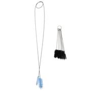 Okeeyseda Juego de Cepillos de Filtro de Acuario, Limpiador de Manguera de Cerdas Flexibles de Doble Punta con Cepillo de Limpieza de Acero Inoxidable