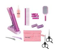 Okeeyseda Kit de Peluquería para Niñas, Juego de Juguetes, Alisador y Accesorios de Peinado, Juego de Simulación de Moda, Conjunto de Estilista