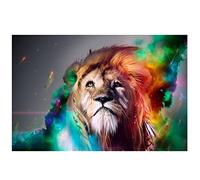 Okeeyseda la Pintura Colorida del LeóN de HD Imprime en Lona 40X60Cm, para Colgar DecoracióN Pared del Arte Abstracto para Sala de Estar, la Oficina, el Estudio, Etc