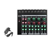 Okeeyseda -LQ04 Mini Mezclador De Audio Con Crossover, Amplificador De Auriculares Multicanal, Enchufe Europeo