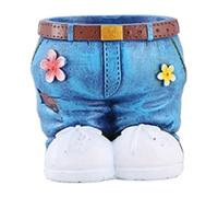 Okeeyseda Macetas Interior Jeans Únicos Falda Macetas de Resina Artesanías de Resina Estilo Pastoral Jardinera de Jardín Interior y Exterior B