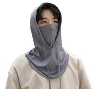 Okeeyseda Máscara de Protección Solar Gris, Máscara de Protección Solar con Capucha de Cara, Capucha UV de Protección Solar para Montar Al Aire Libre