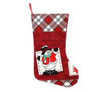 Okeeyseda Medias de Navidad, DiseñO de PuñO una Cuadros, Chimenea, áRbol de Navidad, Medias Colgantes para DecoracióN de Vacaciones Familiares, MuñEco de Nieve