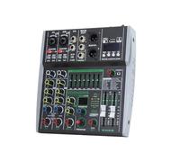 Okeeyseda Mezclador Profesional de 4 Canales 16DSP Incorporado Efecto Balanceado de 7 Segmentos Soporte Bluetooth Grabación Mezclador de Audio Enchufe de la UE
