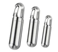 Okeeyseda Mini Pastillero Portátil de Acero Inoxidable con Cápsula Sellada, Resistente Al Agua, Colgante de Primeros Auxilios para Acampar, para Viajes Al Aire Libre