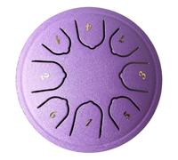 Okeeyseda Mini Tambor 4,5 Pulgadas Tambor de 8 Tonos Tambor de Lengüeta de Acero Instrumento de Percusión Música Infantil Púrpura
