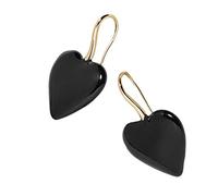 Okeeyseda Moda Punk Style Ladies Gold Color Negro Gancho Pendiente De Gota Amor De la Manera Del CorazÓN Pendientes De DeclaraciÓN Pendientes para Las Mujeres Negro