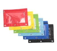 Okeeyseda Paquete de 6 Coloridos Estuches para LáPices con Cremallera y 3 Anillos Estuche para LáPices de Tela Estuche para Carpetas Duradero AU Resistente con Ventana Transparente Adecuado