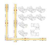 Okeeyseda Paquete de 8 Conectores de Tira de LED COB de 2 Pines y 8 Mm Sin Espacios y Paquete de 2 Esquinas de LED Cob de 2 Pines de 8 Mm en Forma de L para Tira de Luz LED Cob de 8 Mm