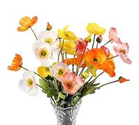 Okeeyseda Paquete de 8 Flores Artificiales Flores de Amapola de Seda para DecoracióN del Hogar Ramo de Boda Fiesta de ImitacióN, Arreglo Floral