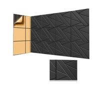 Okeeyseda Paquete de 8 Paneles de Pared Insonorizados Autoadhesivos, Paneles de Espuma Insonorizados de 12 X 12 X 0,47 Pulgadas para Decoración de Estudio de Hogar y Oficina, Color Negro